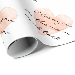 Cadeau Je t'aime jusqu'à la lune et retour papier d'embal