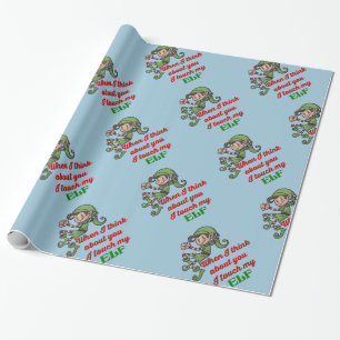Cadeau Je touche mon papier d'emballage d'humour de Noël