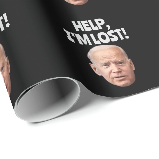 CADEAU JOE BIDEN CONFUSED CHRISTMAS WRAPPER PAPIER (Coin rond)