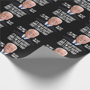 CADEAU JOE BIDEN FUNNY BIRTHDAY POOP WRAPPER PAPIER