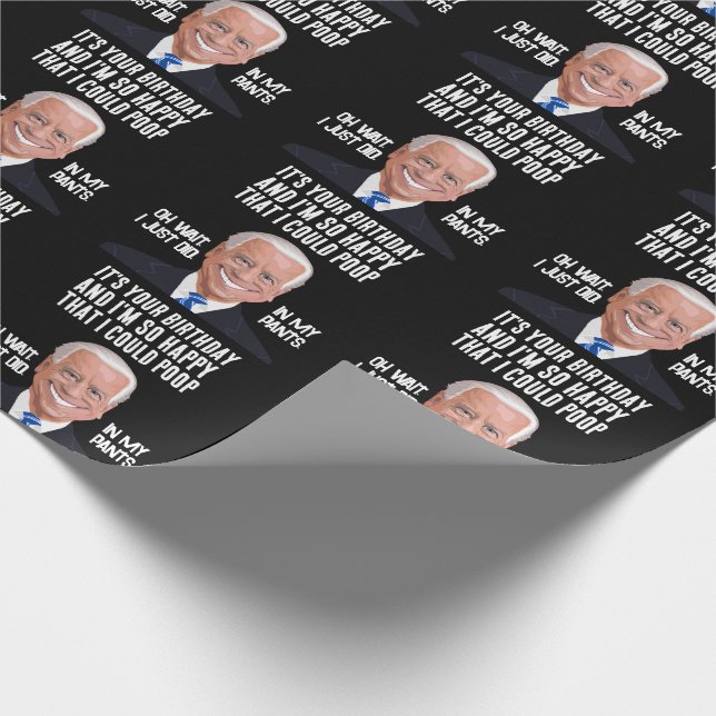 CADEAU JOE BIDEN FUNNY BIRTHDAY POOP WRAPPER PAPIER (Coin)