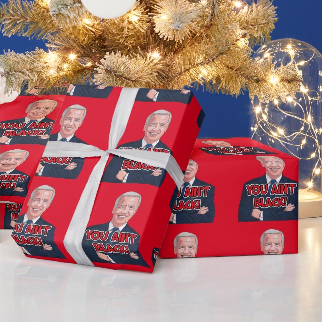 Cadeau JOE BIDEN papier d'emballage de Noël N'A PAS NOIR! (Vacances)