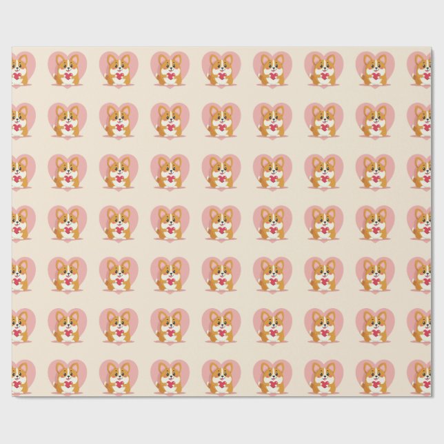 Cadeau joli corgi papier (Plat)