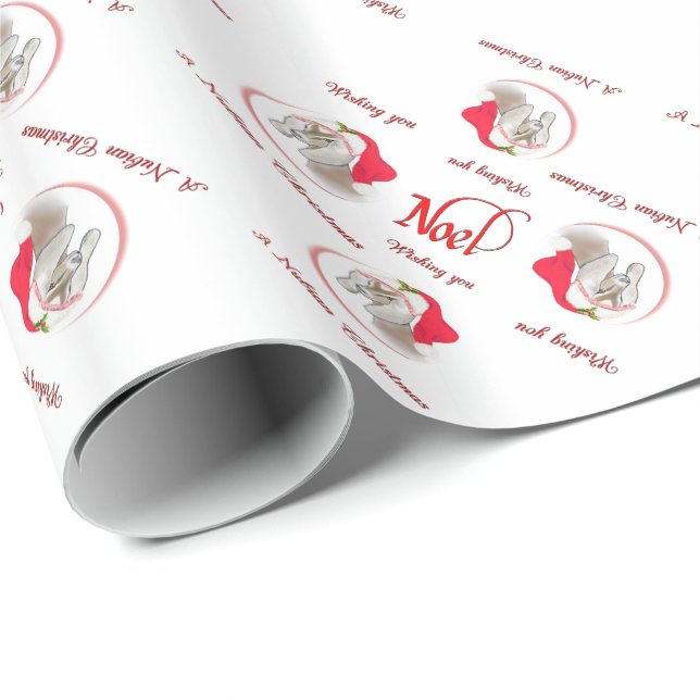 Cadeau Joli Noel Nubian Chèvre Papier d'enveloppement de  (Coin rond)
