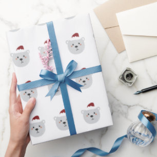 Cadeau Joli Ours Polaire Drôle Papier Enveloppant Noël