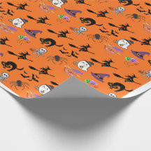 Joli papier d'emballage à motif Halloween