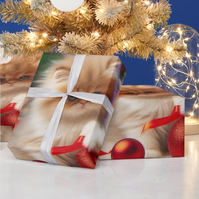 Cadeau Joli papier d'emballage de chat persan de Noël (Vacances)