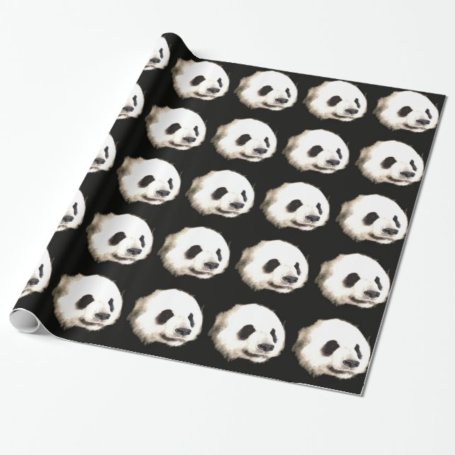 Cadeau Joli papier d'emballage de Noël Panda (Déroulé)