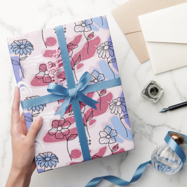 Cadeau Joli papier d'emballage floral bohème (Cadeaux)