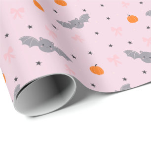 Cadeau Joli papier d'emballage motif chauve-souris Hallow