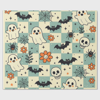 Cadeau Joli papier d'emballage pour Halloween avec des fa
