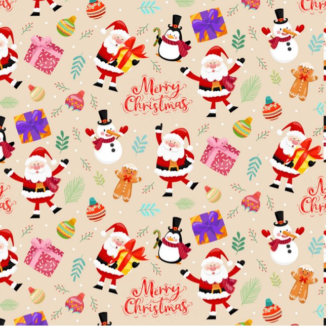 Cadeau Joli papier d'enveloppement de Noël (Merry Christmas gift paper.)