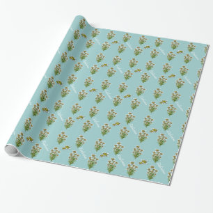 Cadeau Joli papier d'enveloppement floral Edelweiss