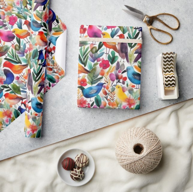 Cadeau Jolie fleurs roses Papier à envelopper (Artisanat)