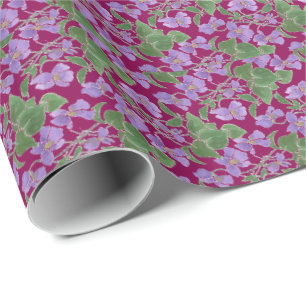 Cadeau Jolie Violets papier d'enveloppement personnalisé
