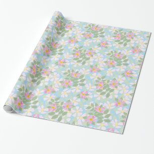 Cadeau Jolies Dogroses roses sur papier d'enveloppement b