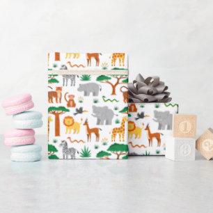 Cadeau Jolis animaux sauvages papier d'emballage pour enf