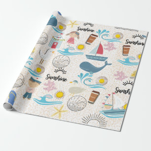 Cadeau jours de plage papier d'emballage