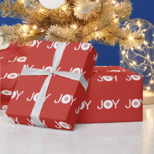 Cadeau Joy Christmas Red Wrapper Papier