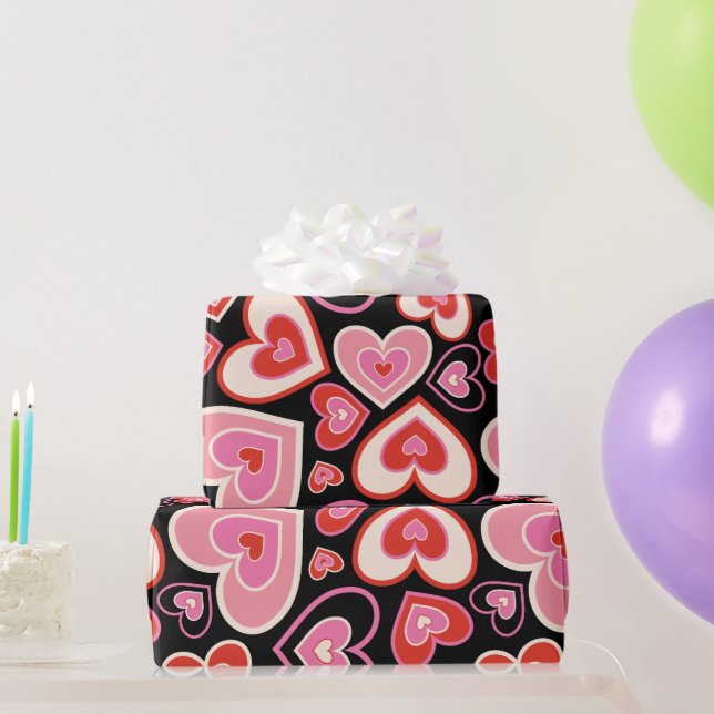 Cadeau Joyeuse Saint-Valentin jour cœur rétro Papier cade (Cadeaux de fête)