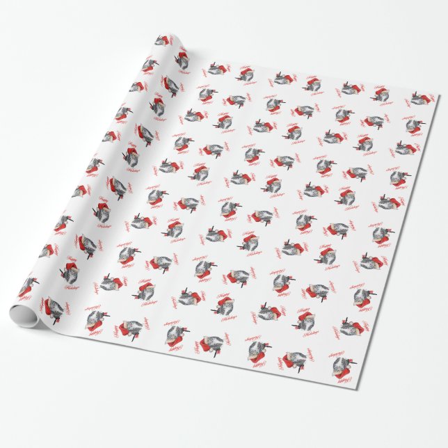 Cadeau Joyeuses Fêtes Papier d'emballage pour chat (Déroulé)