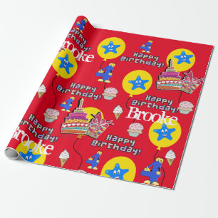 Cadeau Joyeux 4 Anniversaire Ballons papier d'enveloppeme