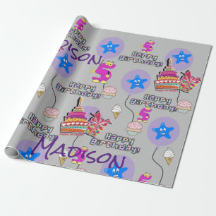Cadeau Joyeux 5 Anniversaire Ballons papier d'enveloppeme