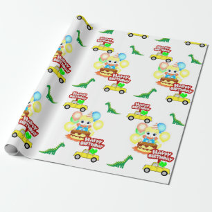 Cadeau Joyeux Alligator Papier Enveloppant Anniversaire