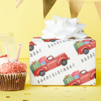 Cadeau Joyeux Anniversaire Camion Rouge Et Papier D'Embal