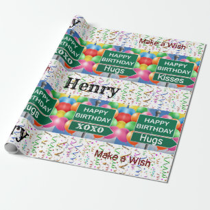 Cadeau Joyeux Anniversaire Confetti papier enveloppant