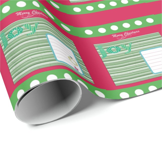 Cadeau Joyeux Anniversaire Noël Joy Wrapping Papier (Coin rond)