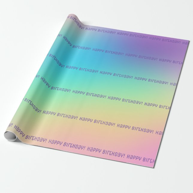 Cadeau Joyeux anniversaire ! Papier d'enveloppement à dég (Déroulé)