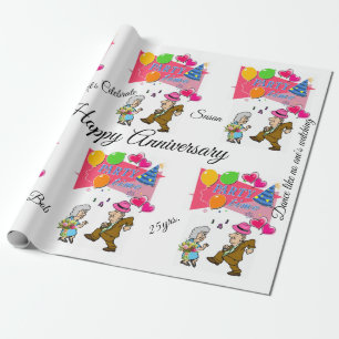 Cadeau Joyeux Anniversaire Papier Enveloppant Joyeux Anni