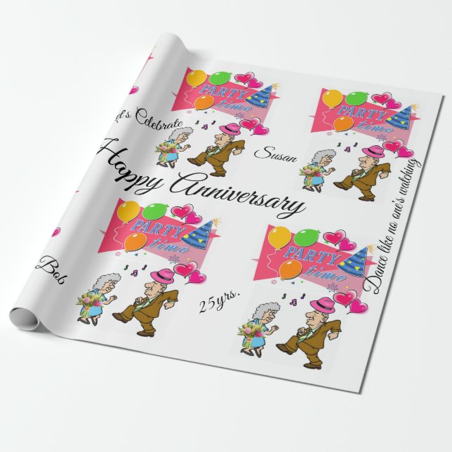 Cadeau Joyeux Anniversaire Papier Enveloppant Joyeux Anni (Déroulé)