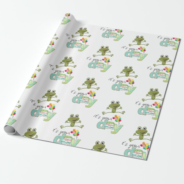 Cadeau Joyeux Anniversaire Papier FUN Frog (Déroulé)