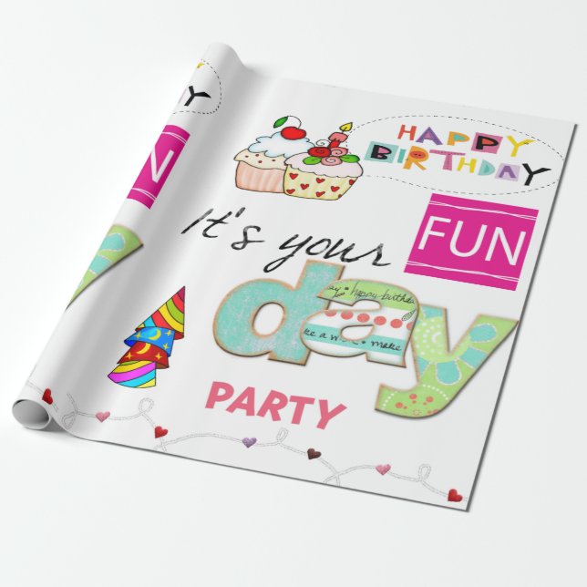 Cadeau Joyeux Anniversaire Papier papier FUN Cupcake (Déroulé)