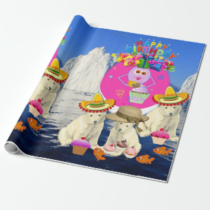 Cadeau Joyeux Anniversaire Papier Papier Ours Polaire