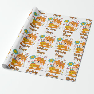 Cadeau Joyeux Anniversaire Shiba Inu papier enveloppant