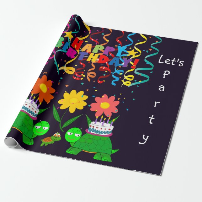 Cadeau Joyeux Anniversaire Tortues en papier (Déroulé)