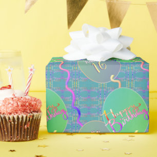 Cadeau Joyeux Ballons d'anniversaire papier d'enveloppeme