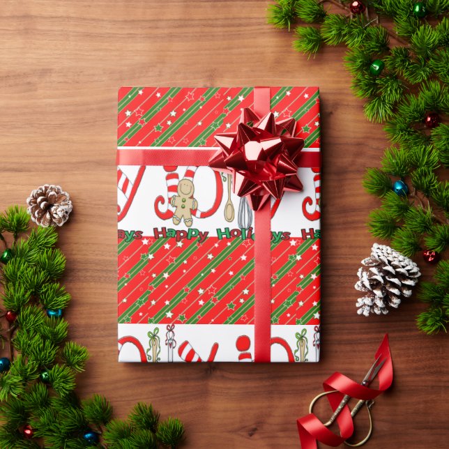 Cadeau Joyeux Enveloppement de Noël Gingembre en papier (Cadeau de vacances)