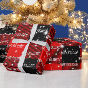 Cadeau Joyeux jours fériés Buffalo Plaid Papier à envelop
