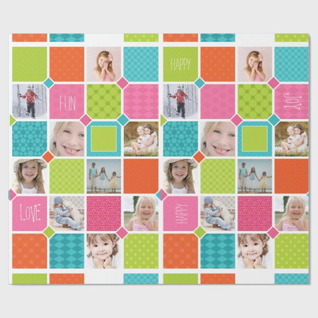 Cadeau Joyeux Joyful Photo Wrapper Papier (Plat)