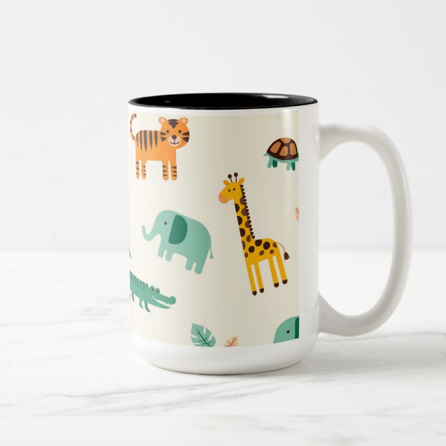 Cadeau joyeux Jungle Animal Mug pour les Amoureux  (Droit)