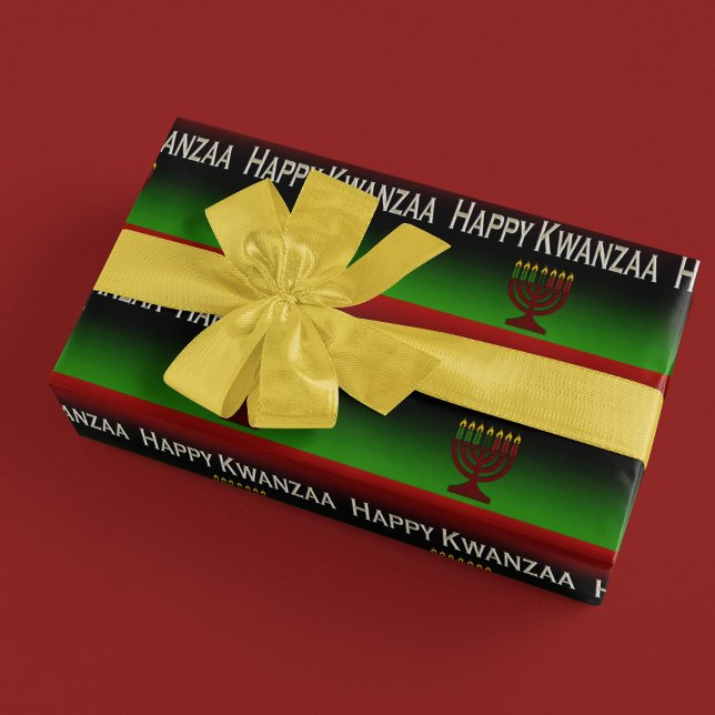 Cadeau Joyeux Kwanzaa bougies enveloppant papier (Créateur téléchargé)