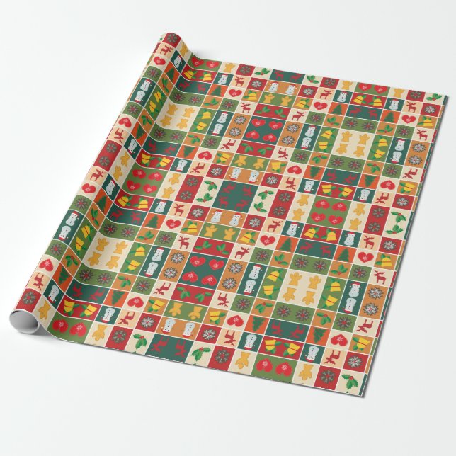 Cadeau Joyeux Noël Vacances Papier d'enveloppement (Déroulé)
