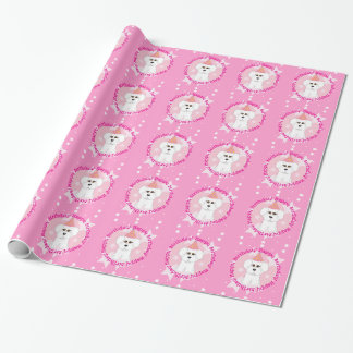 Cadeau Joyeux papier d'emballage de Bichon Frise