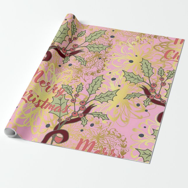 Cadeau Joyeux papier d'emballage de Noël (Déroulé)
