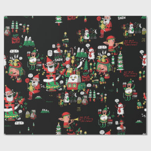Cadeau Joyeux papier d'emballage de Noël HO-HO-HO !