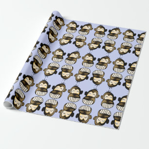 Cadeau Joyeux papier d'emballage de singe
